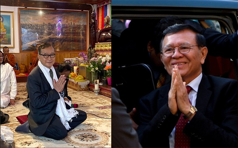 លោក សម រង្ស៊ី គោរពលោក កឹម សុខា ពីចម្ងាយ