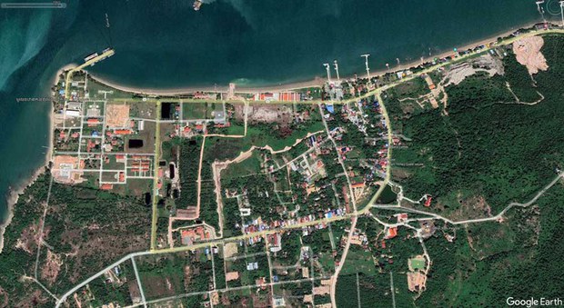 រូបភាព​ផ្កាយរណប​បង្ហាញ​ការពង្រីក​ទីតាំង​សាងសង់​នៅ​មូលដ្ឋានទ័ព​រាម